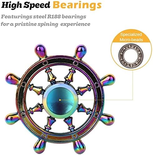 SCIONE Metal Fidget Spinner, Sensory Hand Fidget Toy 5 Pack-Anxiety Toys Stress Relief Reducer, Party Favors for Kid Adult, Gifts for Kids, Classroom Prizes, Party Favors Supplies