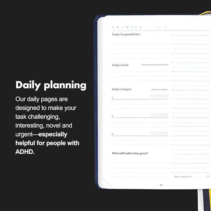 BestSelf 13-Week Self Journal & Goal Planner β Undated Daily ADHD-Friendly Journal for Men & Women | Productivity, Gratitude, Reflection & Habit Tracker | 2025 Life Organizer with Prompts, Coral