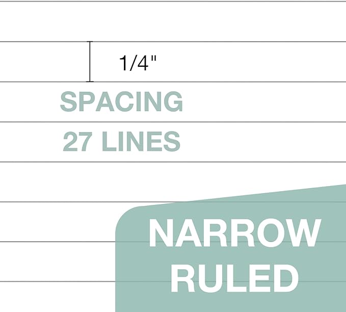 POPRUN Small White Legal Pads 5 x 8 Narrow Ruled, 100GSM Writing Paper Pad, Bulk Lined Notepad Notebooks for Work School, Classroom Office Supplies, 6 Pack