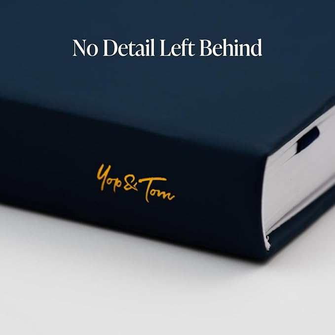 Yop & Tom Bullet Dotted Journal (A5) - Moon and Stars - Dot Grid Notebook With Extra Thick Paper (160 GSM) - Midnight Blue