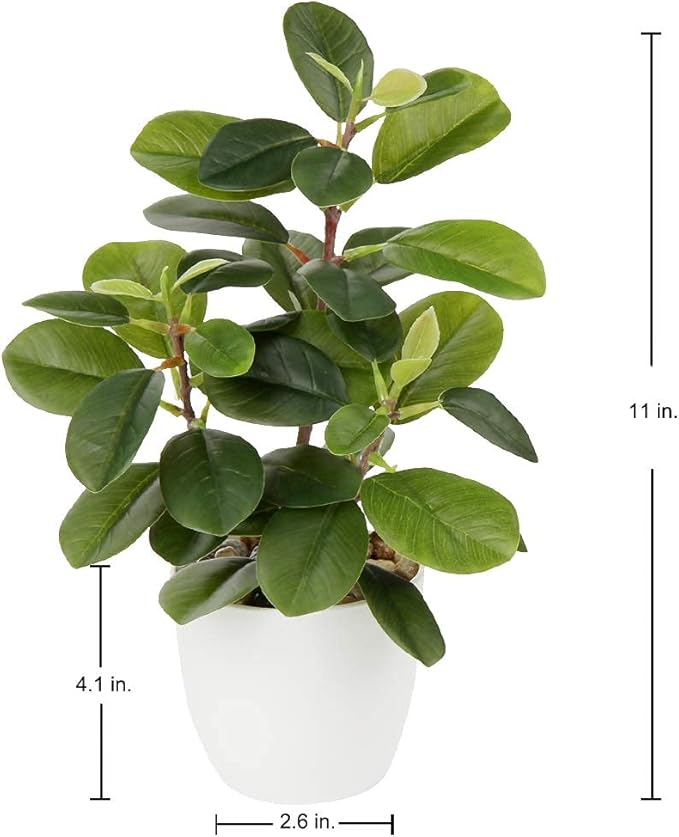 Briful Artificial Plants Mini Camellia Potted Fake Plants Small Faux Plastic Plants Desk Plant Artificial Flowers with Vase for Home Office Desk Kitchen Garden Indoor Decor