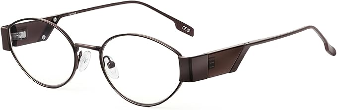 JIM HALO Trendy Oval Blue Light Glasses for Woman Men, Retro Round Computer Screen Blocker Glasses Eyes Protection UV400