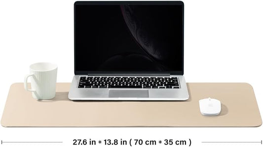 Cork Desk Mat - Dual-Sided Desk Pad for Office and Home - Desk Organization and Accessories - Ideal for Large Mouse Pad and Desk Mats on Top of Desks(Apricot,27.6"x 13.8")