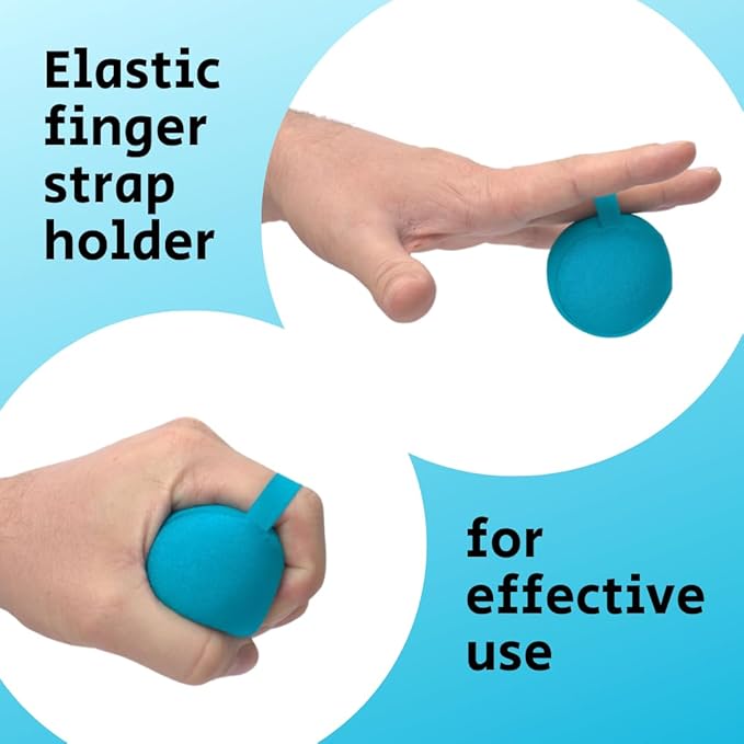 Yogi Stress Ball with Finger Grip Strap ā Squeeze Ball for Anxiety Relief & Hand Therapy ā Grip Strength Trainer for Adults & Kids, Fidget Toy for Stress Relief, Squishy Sensory Ball