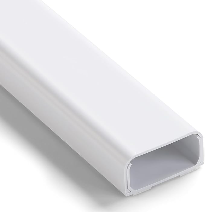 Cord Hider Wall 48in (3X L16in), X-Large Cable Management Kit for 4-7 Wires, Self-Adhesive Cord Organizer, TV Wire Cover Hide Cords Wall Mounted TV, Cable Raceway White, W1.5in H0.8in