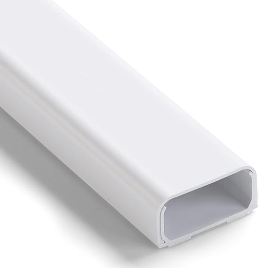 Cord Hider Wall 48in (3X L16in), X-Large Cable Management Kit for 4-7 Wires, Self-Adhesive Cord Organizer, TV Wire Cover Hide Cords Wall Mounted TV, Cable Raceway White, W1.5in H0.8in