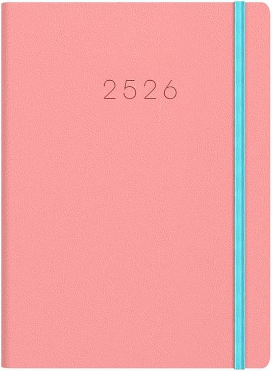 Collins 'Legacy' 14 Month Mid/Academic Year Planner, July 2025-August 2026 Week-to-View Diary, A5 Hard Cover, Pink