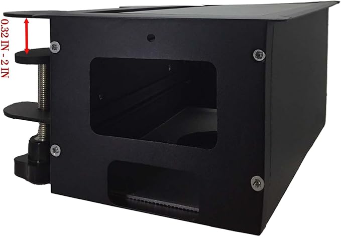 Aluminum Cable Management Box Under Desk No-Drill - Flip-Top Cable Organizer with Dustproof Brush, Clamp-On 24" Long Cable/Cord Management Tray Black for Home Office Standing Desk