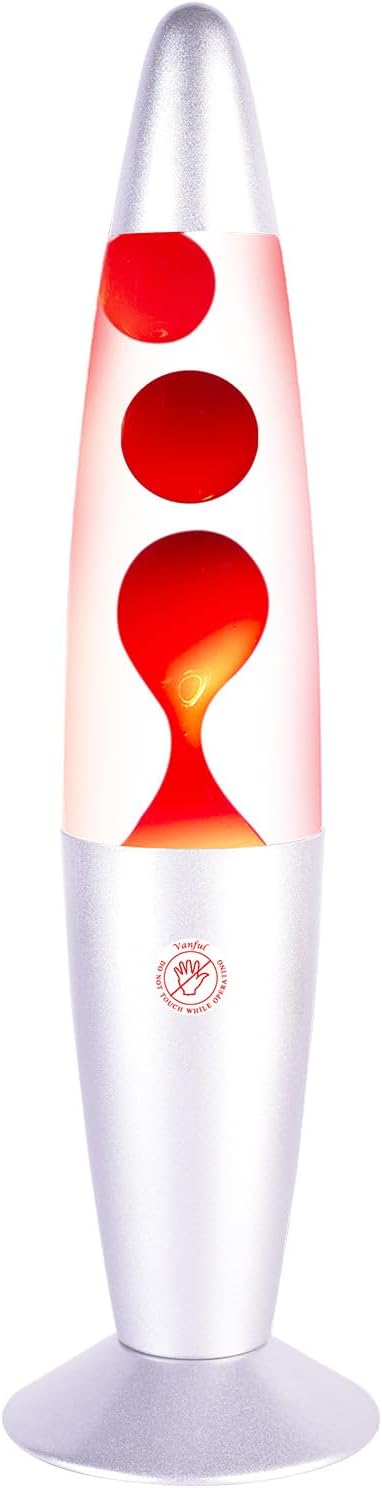 Red Liquid Motion Lamp with Sliver Base and Cap for Adults Kids Magma Lamp Perfect Present Mood Night Light Decoration for Living Room Bedroom or Party Christmas Thanksgiving Day