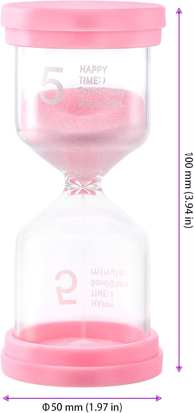 8 PCS 5 Minute Hourglass Timer, Plastic Colorful Hourglass Timer, Small Sand Clock Time for Office Kitchen Decorations