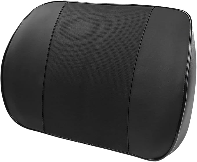 ZHONGLI Memory Foam Lumbar Support Pillow-Middle/Lower Back Support Cushion-Used for car Seats, Office Chairs, recliners, etc. (Bright Black)
