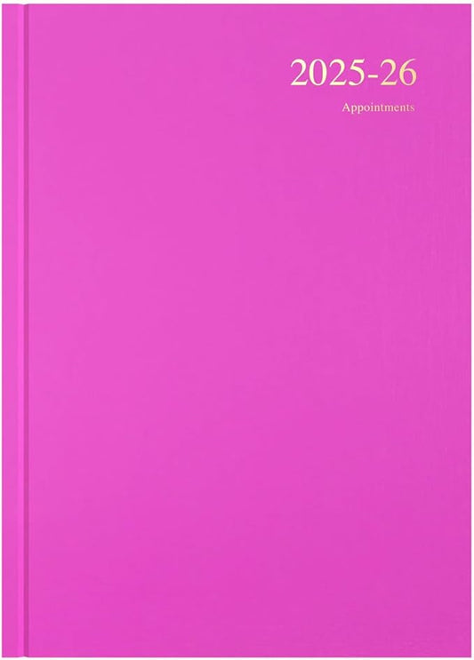 Collins 'Essentials' 12 Month Mid/Academic Year Planner, July 2025-July 2026 - ESSA43M.50-2526 - Week-to-View Appointments Diary, A4 Hard Cover, Pink