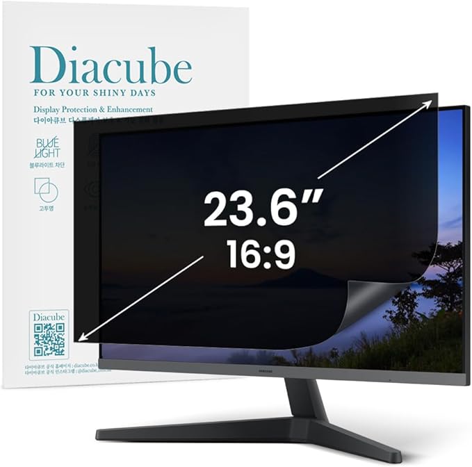 23.6 Inch Computer Privacy Screen Filter for 16:9 Aspect Ratio Widescreen Desktop PC LED Monitors – Compatible with Curved Monitors - Eye Protection | Anti-UV | Anti-Glare, Anti Spy Screen Protector Film