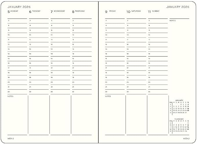 LEUCHTTURM1917 - Academic Week Planner Hardcover Master (A4+), 18-month, Jul. 2025 - Dec. 2026, English, Black