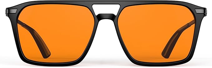 Goiteia Orange Blue Light Blocking Glasses-Retro 70s Blue Light Glasses for Men Women, Easier Sleep and Migraine Relief