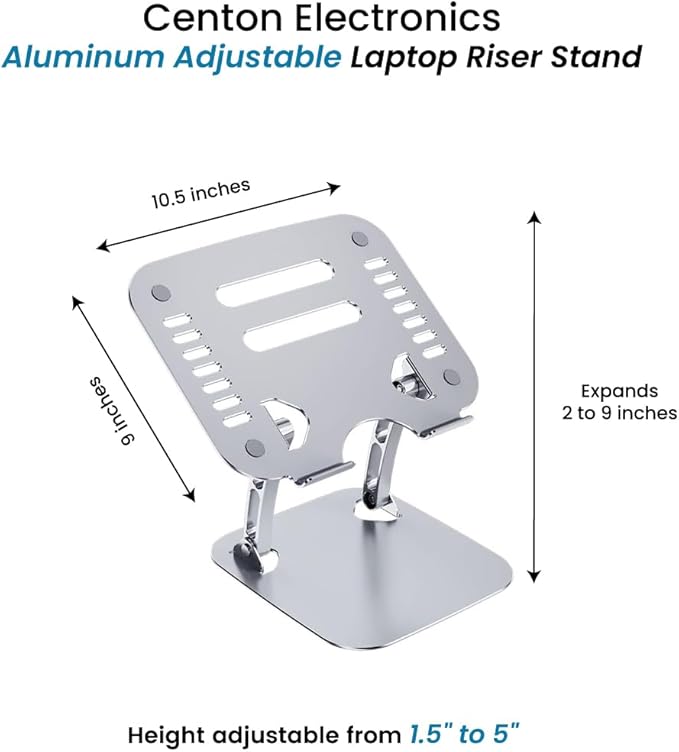 OTM Essentials Aluminum Adjustable Laptop Riser Stand,