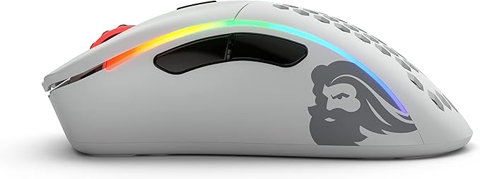 Glorious Model D Wireless Gaming Mouse - 69g Superlight, Lag Free 2.4Ghz Wireless, Up to 71 Hour Battery, RGB, BAMF Sensor, Ergonomic, 6 Buttons - Matte White