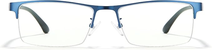 Cyxus Blue Light Glasses Men Computer Glasses Semi Rim Eyewear Ultralight UV Blocking Glasses for Relieve Digital Eye Strain, Dry Eyes, Headaches, and Blurry Vision