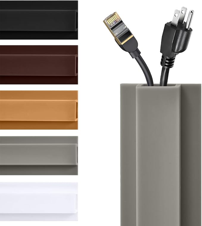 Rubber Bond TV Cord Hider Cable Protector - Strong Self Adhesive Wall Cord Cover Cable Hider - Low Profile Cable Management Wall Cord Concealer Cable Raceway