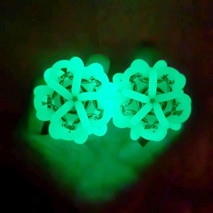 Fidget Toys Adults, Skin Picking Stress Ball Toys, Help Relieve Stress and Anxiety, Calming, Handmade Knitting, Portable Design ADHD Autism Stress Relief Gifts (Glow in The Dark), Small, Green