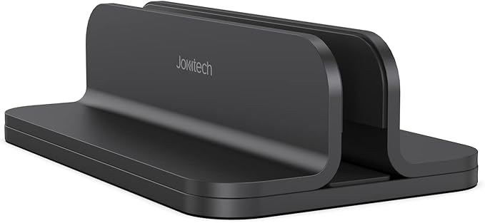 Aluminum Laptop Vertical Stand Organizer, Sturdy Laptop Computer Holder Desktop Stand Compatible with New Retina Apple MacBook Pro/Air, Mac mini and iPad Pro - Black