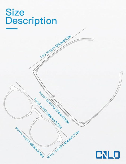 CNLO Blue light blocking Glasses,Computer Gaming Glasses,TV Glasses,For UV Protection, Anti Eyestrain,Lightweight Frame Eyewear,Transparent Men/Women (Crystal)