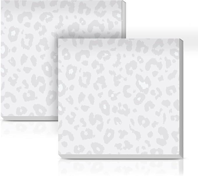 Sticky Notes 3x3 Inches, 2 Pads Cute Colorful Self-Stick Note Pads, Easy to Post for Home, Office and Daily Life Organization Gery Leopard