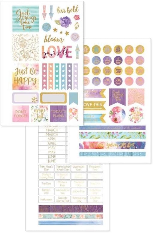Paper House Productions 12 Month Undated 7.5" Planner with Month and Event Flag Stickers - Follow Your Dreams