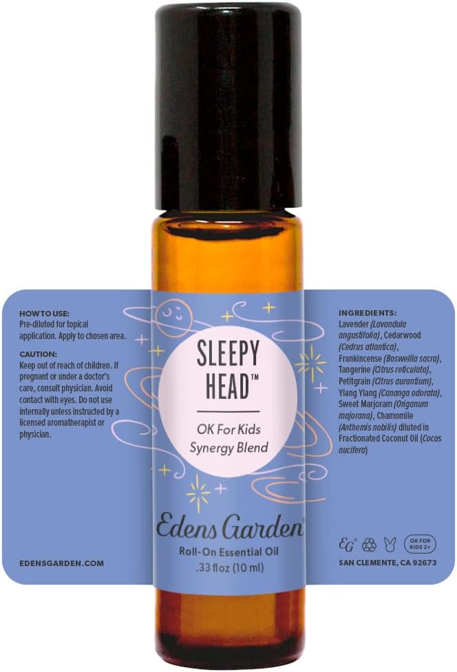 Edens Garden Sleepy Head OK for Kids Essential Oil Blend, 100% Pure & Natural Premium Best Recipe Therapeutic Aromatherapy Essential Oil Blends, Pre-Diluted 10 ml Roll-On
