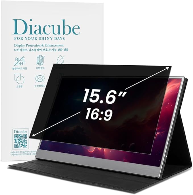 15.6 Inch Computer Privacy Screen Filter for 16:9 Aspect Ratio Widescreen Desktop PC LED Monitor – Compatible with Curved Monitors - Eye Protection | Anti-UV | Anti-Glare, Anti Spy Screen Protector Film