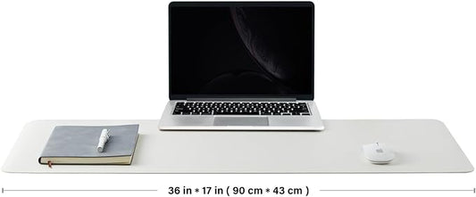 Cork Desk Mat - Dual-Sided Desk Pad for Office and Home - Desk Organization and Accessories - Ideal for Large Mouse Pad and Desk Mats on Top of Desks(White,90cmx 43cm)