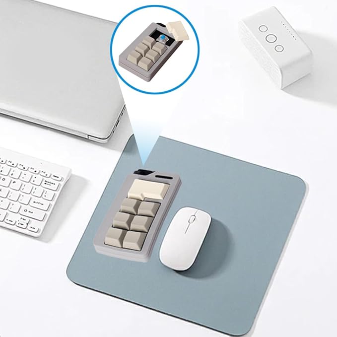 Keyboard Fidget Toys for Adults 3D Printing Keyboard Clicker Fidget Sensory Fun Toys with Keycaps Switch for Anxiety Decompression (Grey)