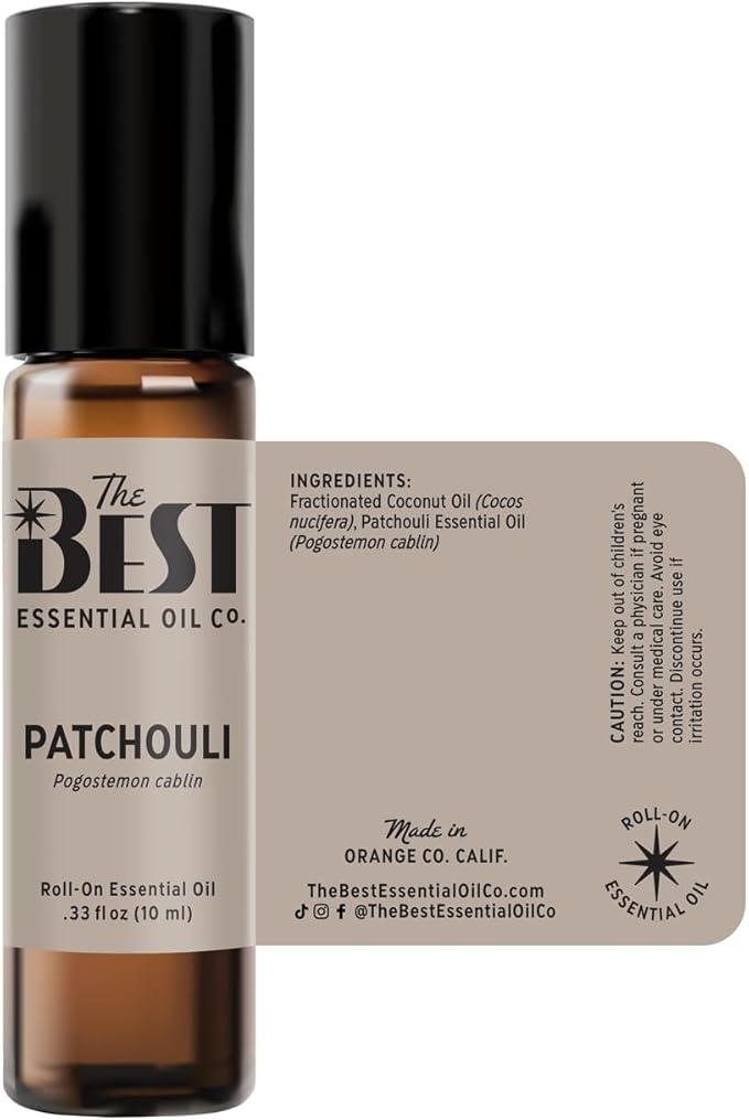 The Best Patchouli Essential Oil Roll-On- Premium Grade- Pre-Diluted in Coconut Oil- Ready to Use- 10 ml (.33 fl oz)