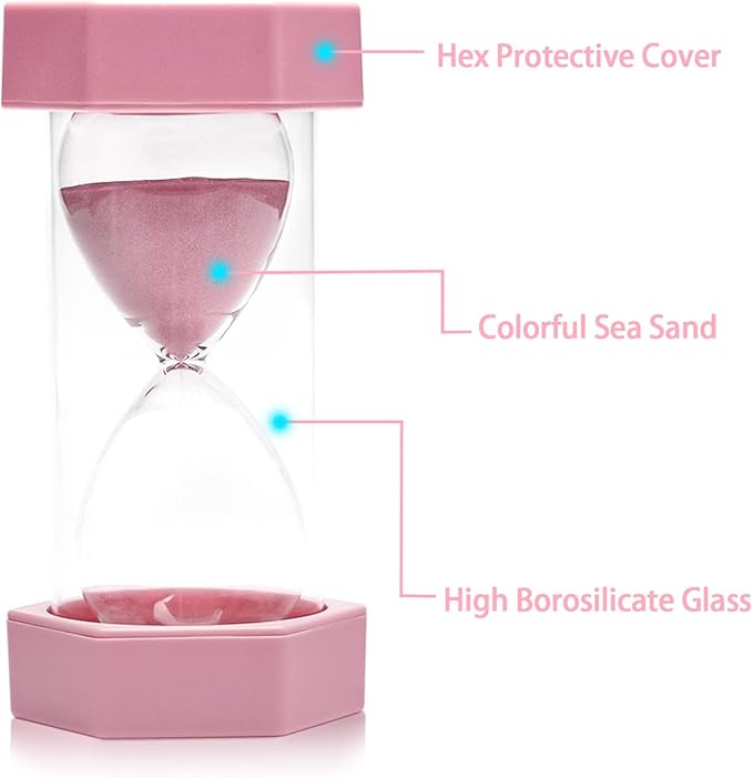 5 Pcs Marcaron Colorful Hourglass, Sand Timers, Acrylic Hourglass Timer, 3/5/10/20/30 Minutes Sandglass for Classroom, Home, Kitchen, Office Decoration