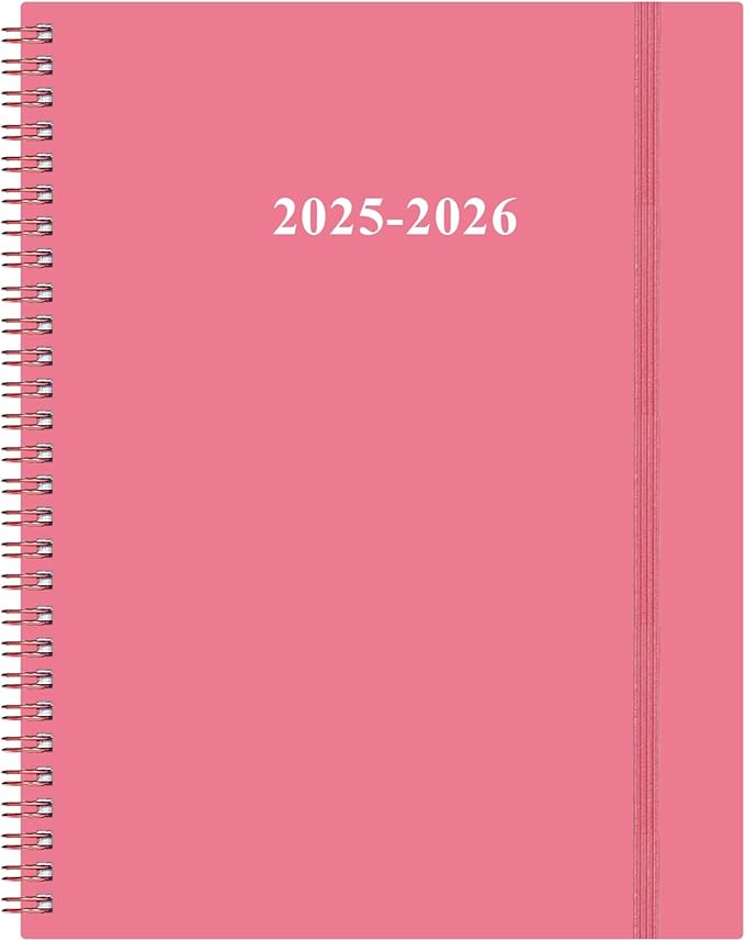 2025-2026 Planner - 17 Months Weekly & Monthly Planner from August 2025 - December 2026, Academic Planner 2025-2026 with Elastic Closure, Inner Pocket, 8.5" x 11", Pink