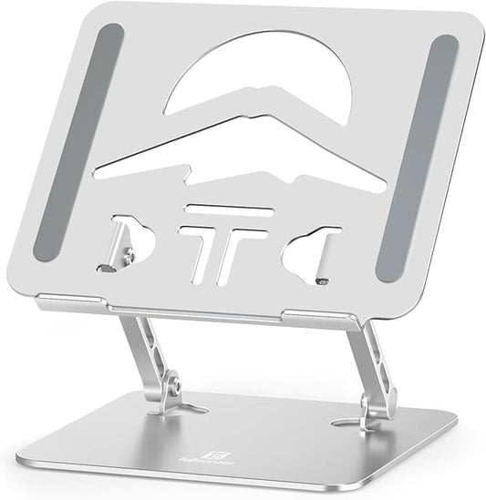 Laptop Stand Adjustable Laptop Holder for Desk, Foldable Laptop Riser Portable Computer Stand Compatible with MacBook, Lenovo, HP and All Laptops up to 15.6 inches Silver