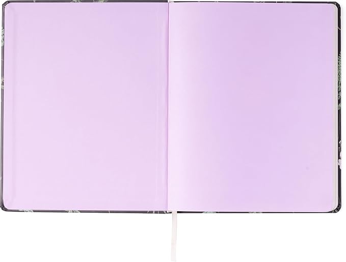 Eccolo Large Lined Journal Notebook, Hardbound Cover, Writing Journal, 256 Ruled White Pages, Ribbon Bookmark, Lay Flat, Desk Size for Work or School (Ferns, 8x10 inches)