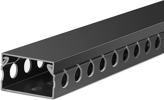 ZhiYo Cable Raceway 78in(2xL39in), Server Rack Cable Management Under Desk Cord Organizer, Electrical Safe PVC Cable Channel Open Slot Wire Raceway for Network/PC/TVs, Wire Duct H1 x W1.6in Black