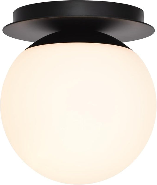 Wall Sconces, 1 Light Modern Globe Sconce in Matte Black, Wall Light for Bedroom Bathroom Living Room & Hallway Vanity Lighting, Ceiling Light Fixture