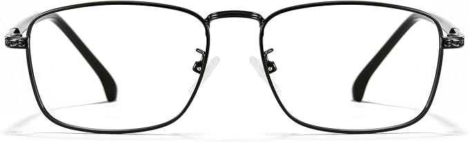 Cyxus Blue Light Glasses for Men Crystal Lens Square Sreen Computer Glasses Tr90 Black Rim UV Blocking Gaming Work Eyeglasses Frame