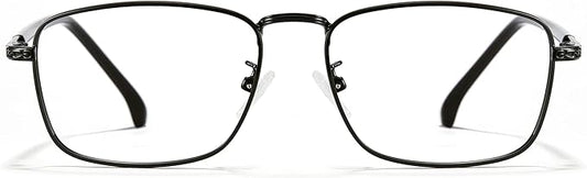 Cyxus Blue Light Glasses for Men Crystal Lens Square Sreen Computer Glasses Tr90 Black Rim UV Blocking Gaming Work Eyeglasses Frame