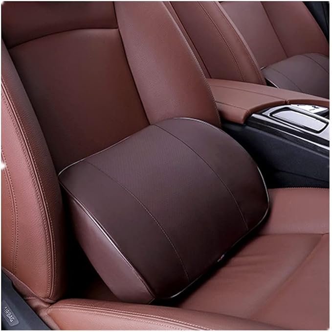 ZHONGLI Memory Foam Lumbar Support Pillow-Middle/Lower Back Support Cushion-Used for car Seats, Office Chairs, recliners, etc. (Style-2 (Brown))