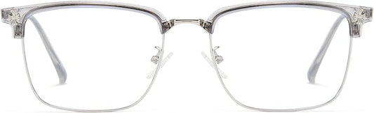 Cyxus Men Blue Light Blocking Glasses Half Rimless Computer Gaming Glasses Square Fashion Glasses 8133