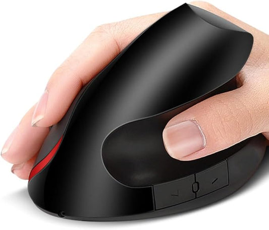 Vertical Mouse Wireless Computer Mice USB Charging Mode Ergonomics PC Laptop Office Protect Wrist Black