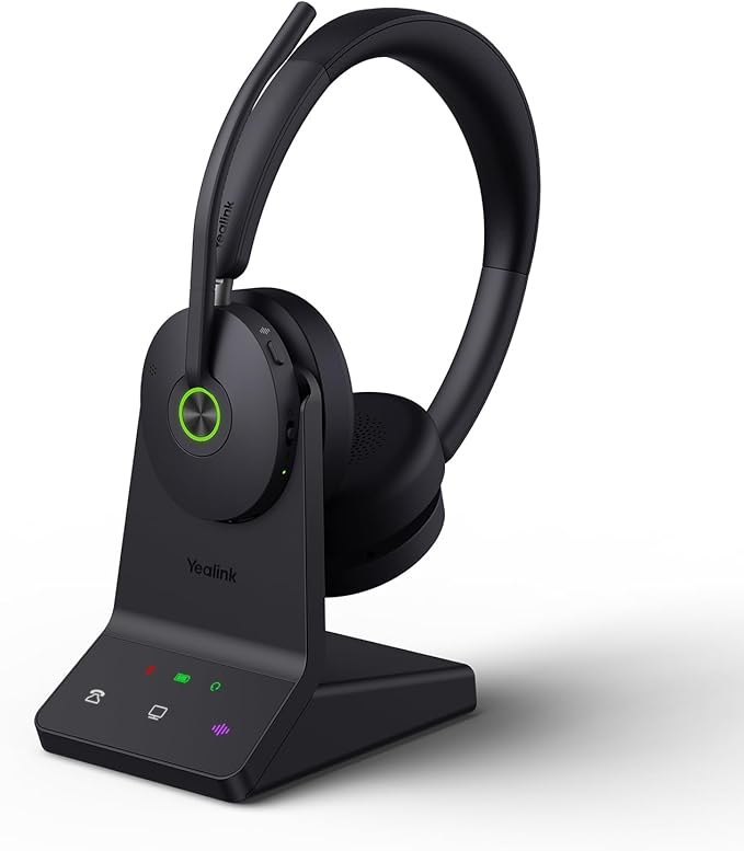 Yealink WH68 ANC DECT&Bluetooth Wireless Headset, 606ft Long Rang 96% Active Noise Cancellation Dual Ear Zoom,UC Headphones with 6X Mic,32H Call,Work Stereo Headsets(PC,Cellphone,Laptop)
