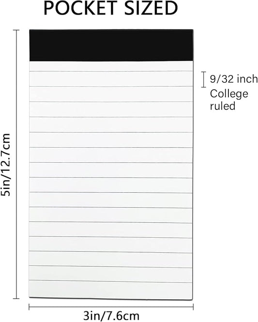 20 Pack Small Notepad, 3 x 5 Inch Ultra Quality Note Pads, Server Lined Papers and Desk Notepads for Office Supplies, Writing and Memo pads 30 Sheets Each