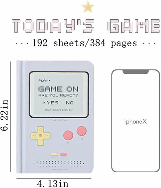 Undated Daily Planner 365 Days Notebook Game Design Pocket Organizer Appointment Book Journal Notebook A6 mini Cute Diary (Green+Purple)