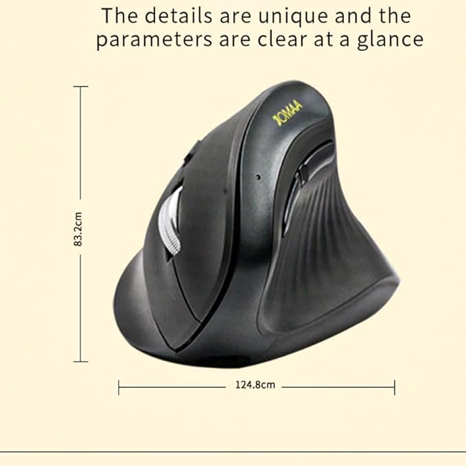 JOMAA Wireless Vertical Mouse, Multi-Device Bluetooth 5.2 & 2.4G Ergonomic Mouse with RGB Lighting, 4000 CPI, 500mAh Rechargeable, for Windows/Mac/Android