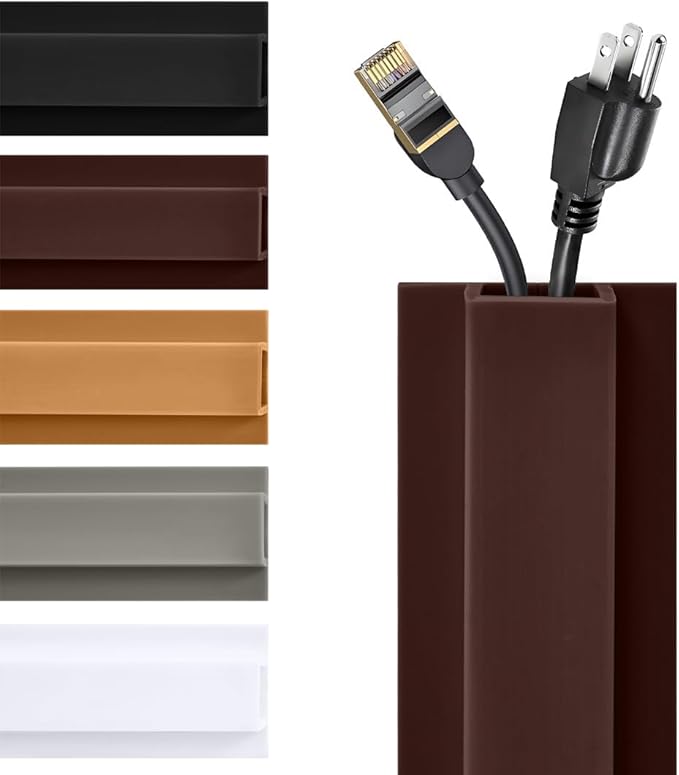 Rubber Bond TV Cord Hider Cable Protector - Strong Self Adhesive Wall Cord Cover Cable Hider - Low Profile Cable Management Wall Cord Concealer Cable Raceway