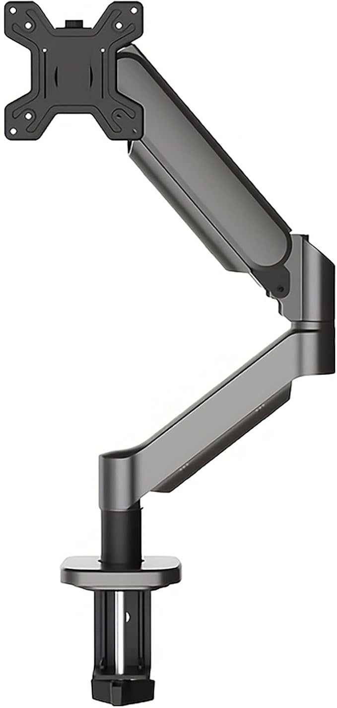 Ultrawide Monitor Arm for 13 to 32 inch Flat/Curved Computer Screen, Gas Spring Single Monitor Mount Holds up to 17.63 lbs, Clamp & Grommet Base, VESA 75x75/100x100mm, Black